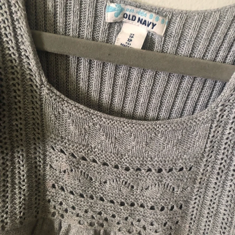 Old Navy Gray Flutter-Sleeve Sweater Dress Girls XS